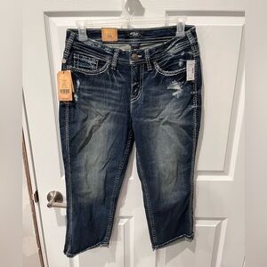 🟣Silver Jeans Women's Dark Blue Cropped Jeans